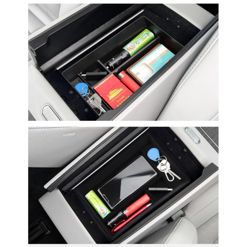 Center Console Organizers Armrest Storage Space Utilization Tray Precisions Fit Console Tray ABS Storage Box for M9