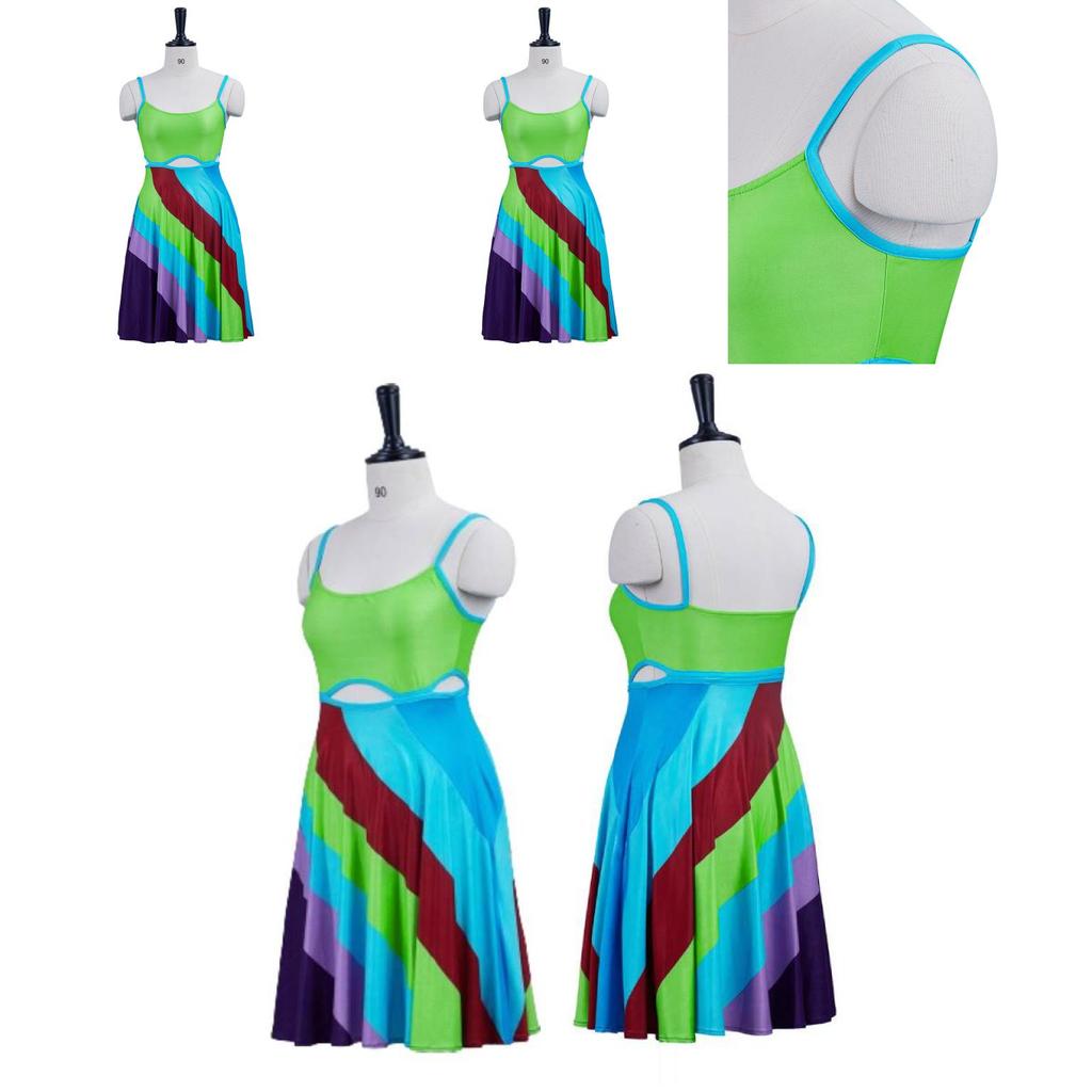 Roztomilé a krásné náhle 30 zelené šaty s halter krkem ideální pro cosplay