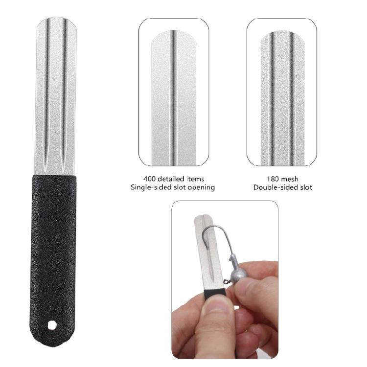 Double Sided Fishing Hook Sharpener Hook Sharpening File Grinding Stone Sharpening File Tool with Multiple Grooves
