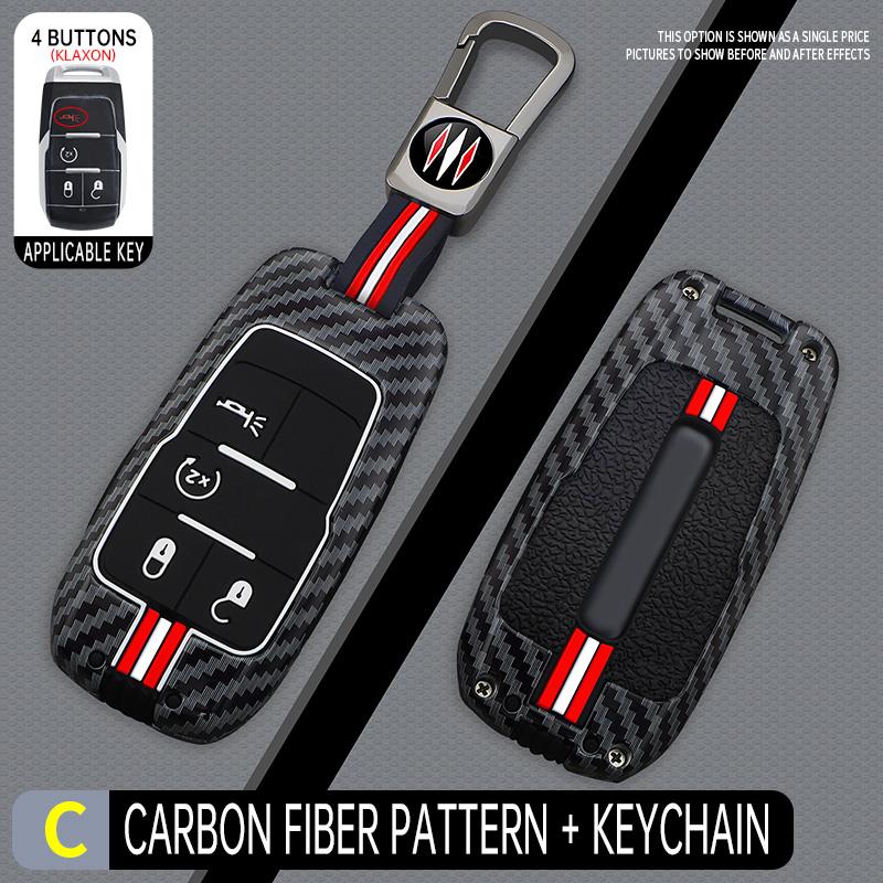 Interior Mouldings Metal Car Key Cover Fob Case Shell for Dodge Ram 1500 Pickup TRX Rebel Ram 2500 3500 4500 5500 2019 2020 2021