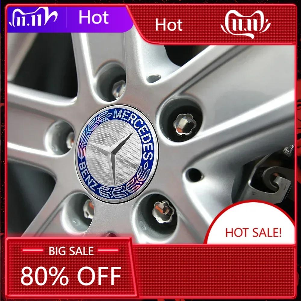 For Mercedes Benz 75MM Car Styling Wheel Center Covers Hub Caps Replacement For Mercedes Benz W211 W203 W204 W210 W124 AMG W202