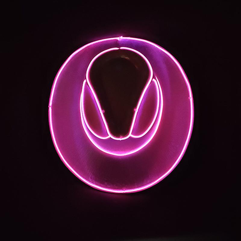 Iridescent LED Light-up Sequin Cowboy Hat for Christmas and Halloween Carnival