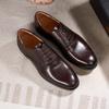 Fashion Formal Genuine Leather Derby Men's Shoes Handmade Goodyear Leather Shoes Classic Lace-up Business Banquet Dress Shoes Men
