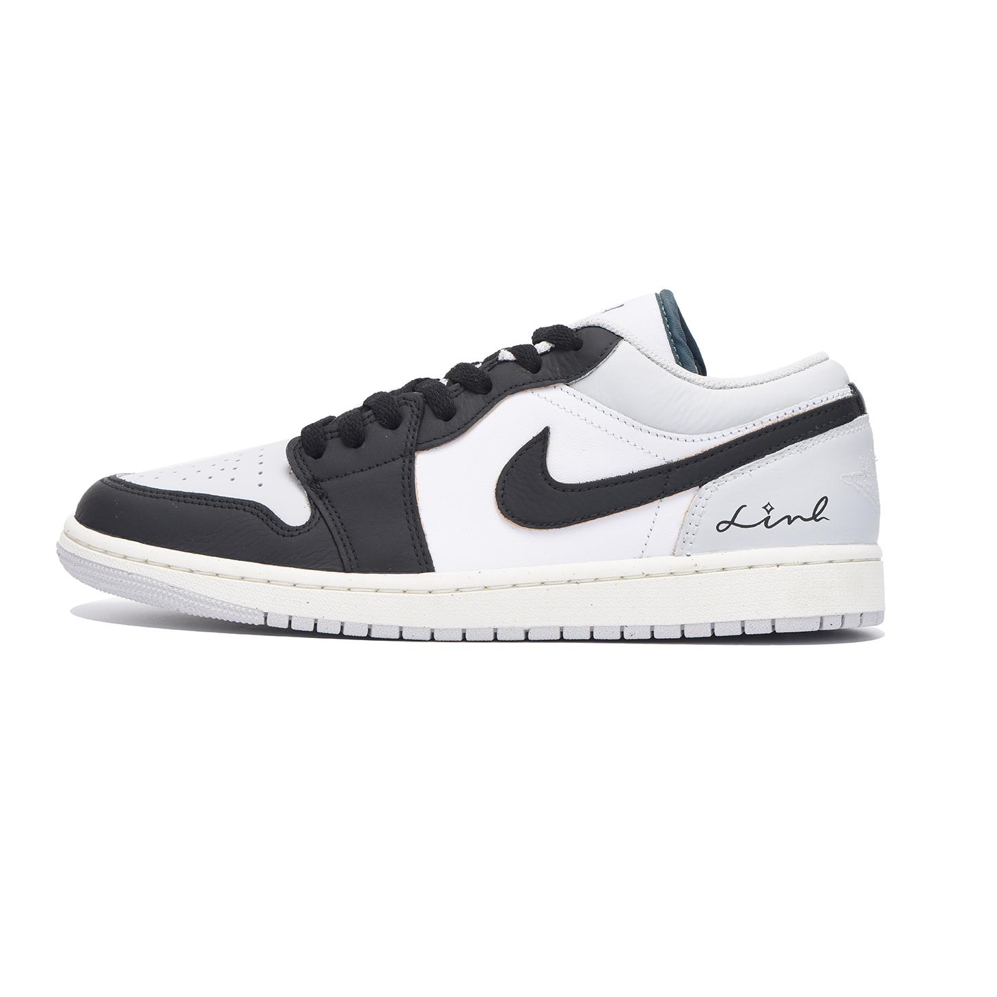

Jordan Air Jordan 1 Slip Resistant Abrasion Resistant Low top Vintage Basketball Shoes Men s Black Gray FQ7687-300(Team59-) 45