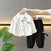 Boys' Trendy Shirt Jacket Set - Cool Long Sleeve Autumn/Spring Outfit 2025