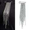 Fashionable Exaggerated Metal Chain Tassel Chain Pin Women's Brooch Cool Suit Shirt Charm Fixed Needle Jewelry