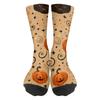 Unisex Mid-Calf Socks Breathable Comfortable Fit Halloween Patterned Socks with Elastic Cuff Suitable for Daily Wear and Seasonal Use