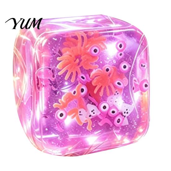 Stress Relief Toy for Halloween Christmas, Anxiety Reduction Ice Cube Squeeze Relieving Toy, Slow Rising Clear Sensory Holiday Gift Rebound