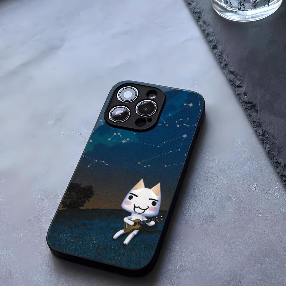 INS Cute Toro Inoue Cat Phone Case Tempered Glass For IPhone 17 13 14 16 12 15 11 Pro Max Plus Mini X XR SE2020 Coque