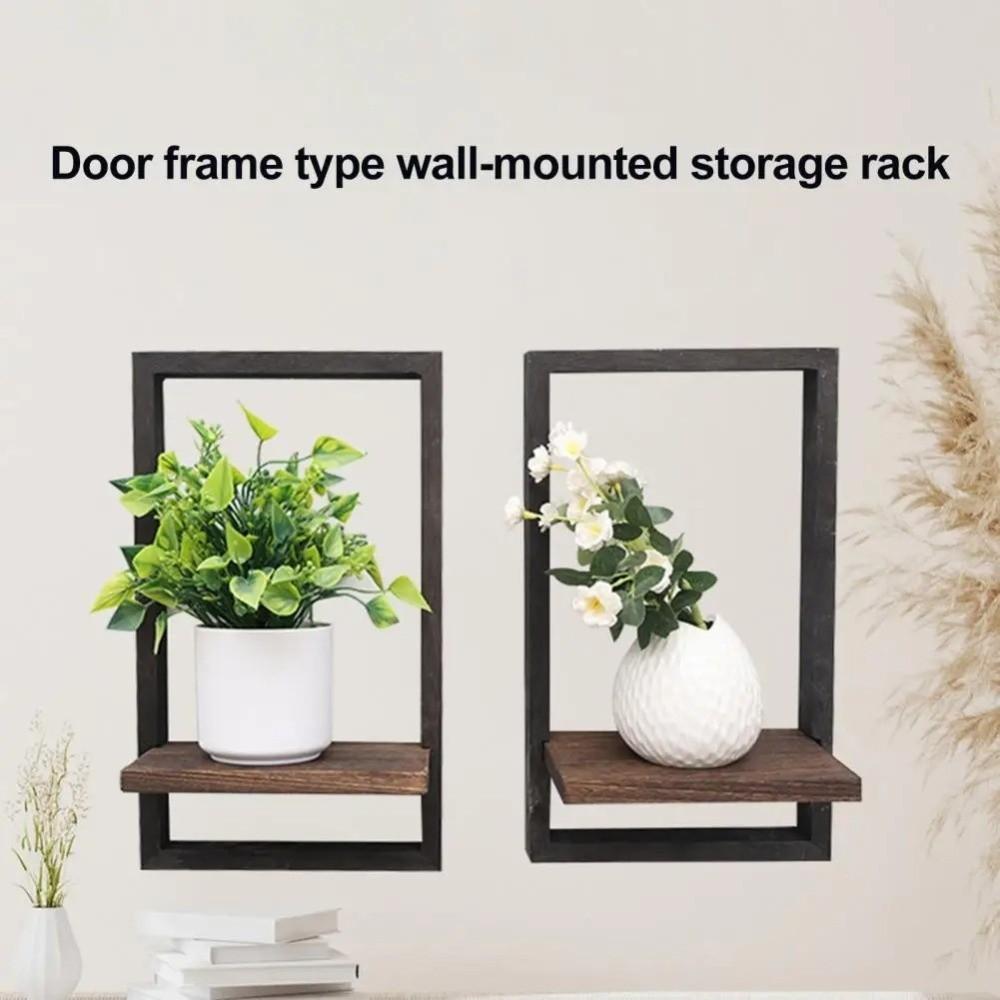 Wooden Wall Plant Shelf Strong Load-bearing Indoor Plant Stand Plant Display Rack Bedroom