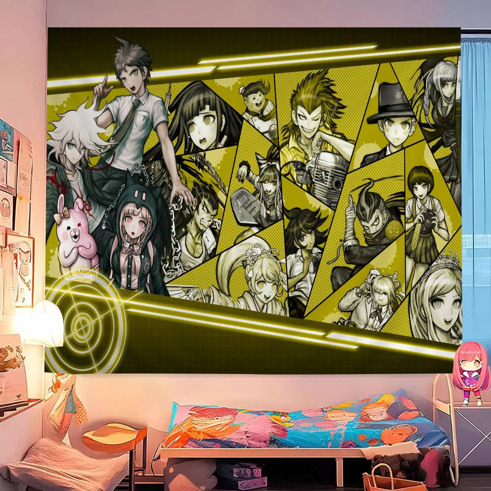 Anime Gra Danganronpa Wisząca Bohemian Tapiseria Bohemian Tapiserie Ścienne Mandala Kawaii Wystrój Pokoju