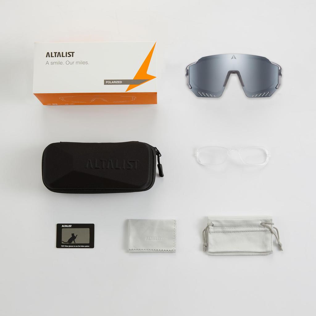 ALTALIST KAKU SP1 Photochromic Lenses (Smoke Gray Frame, Blue Mirror Lens)