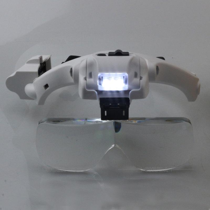 1.2X 1.8X 2.5X 3.5X 4.5X Double Eye Led Lamp Magnifier Spectacles Glasses Magnifier Loupe Watch Jewellery Measurement Glasses