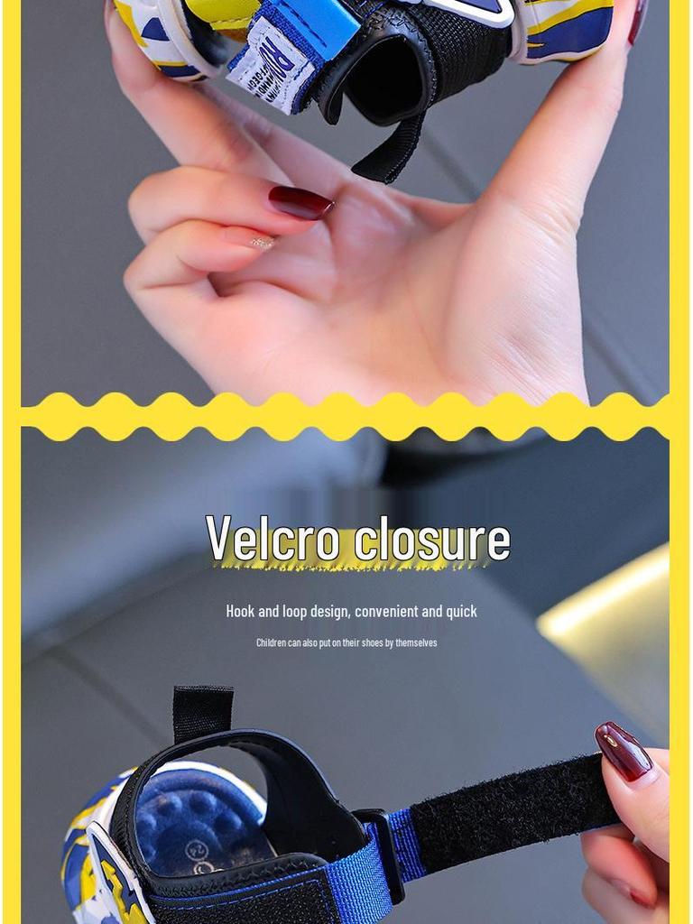 Boys' 2024 Summer Korean-Style Casual Beach Sandals with Soft Soles.