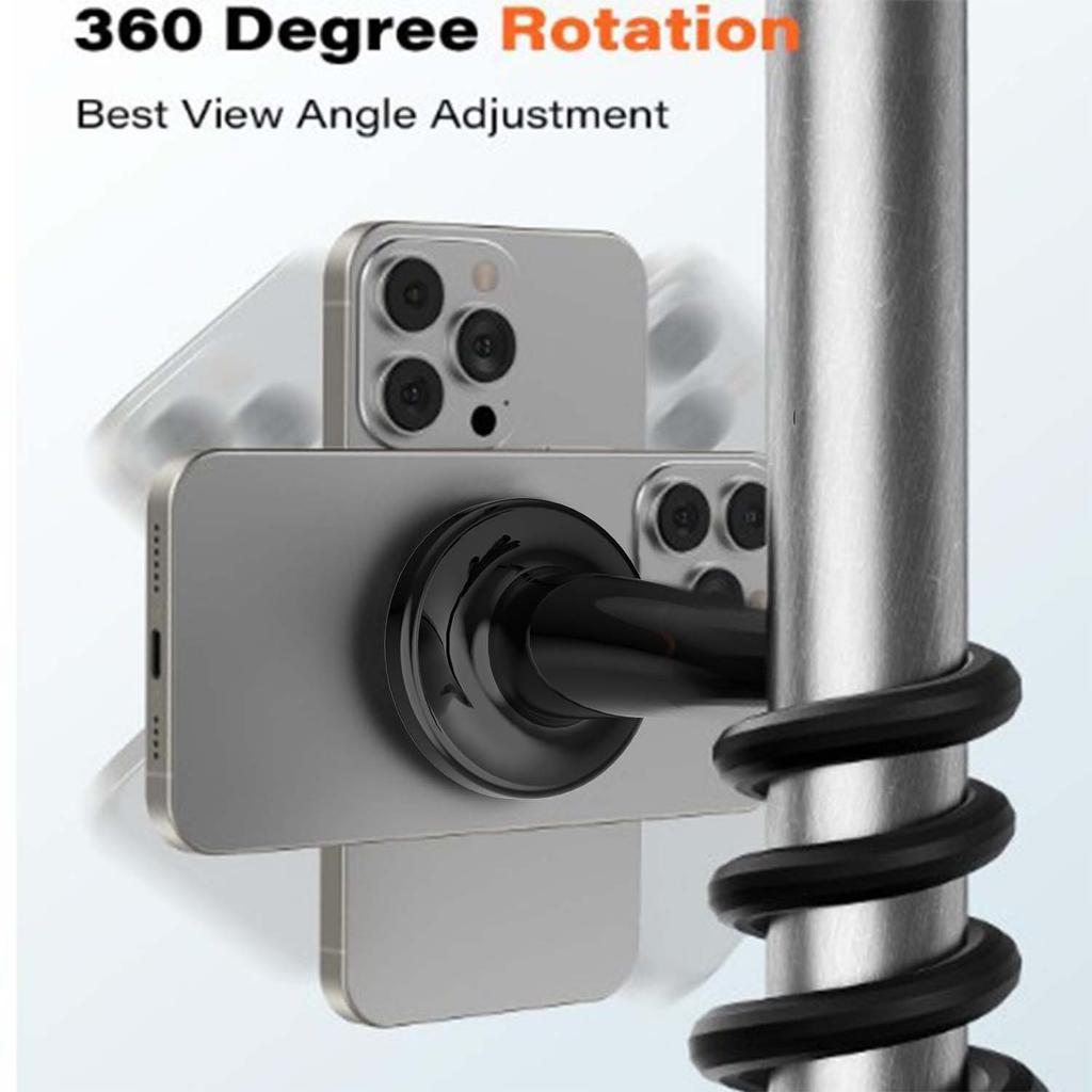 Mini Portable Tripod Stand, Flexible Gooseneck Non-Slip Silicone Desktop Phone Holder for Live Streaming, Compatible with iPhone Android