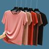 Women's Plus Size Round Neck Short Sleeve T-Shirt - Summer Solid Color Versatile Inner/Outer Layer