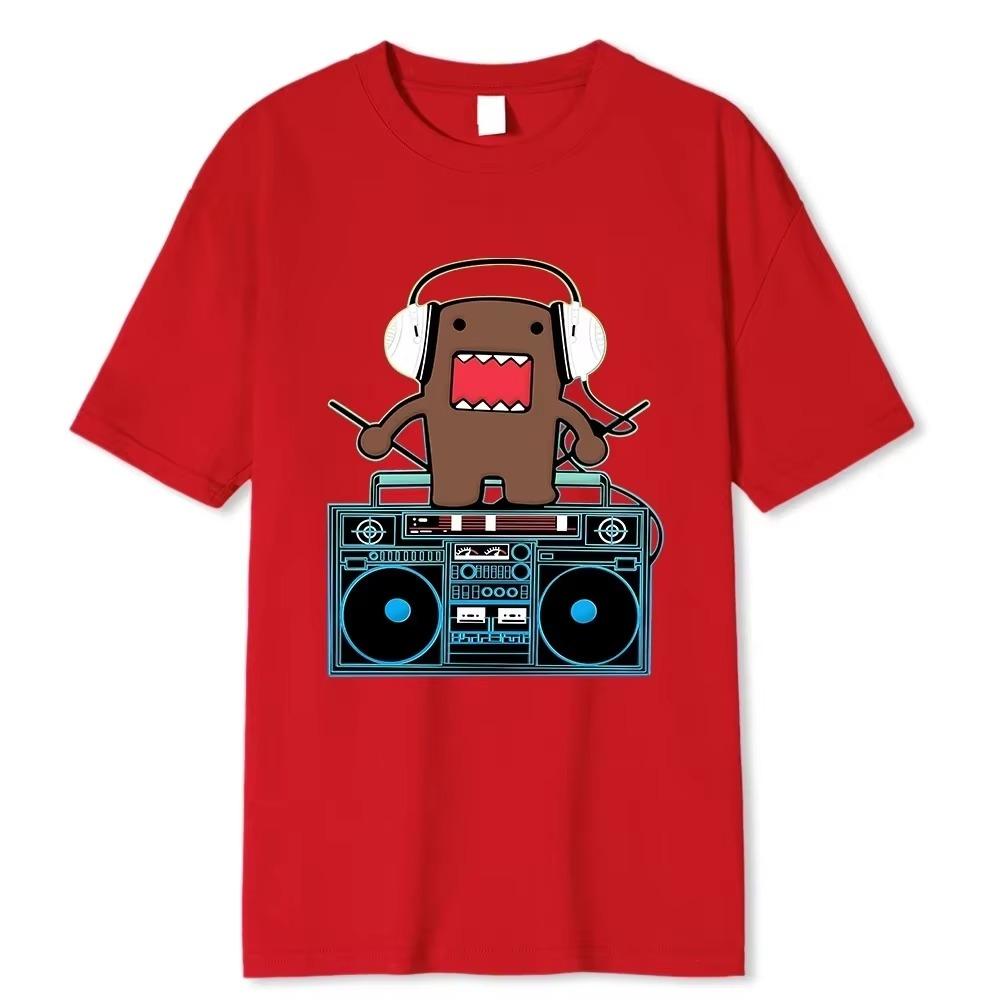 Domo Kun DJ Domo T Shirts Men Cotton Humorous T-Shirts  Breathable O-Neck Short Sleeve Harajuku Loose Tees Cotton Tops Gift Idea