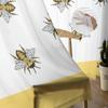 Bee Insect Golden Yellow Transparent Drapes for Bed Chamber Living Room Ornamentation Window Panel Curtain for Cooking Area Tulle Sheer Fabric