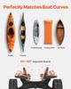 Kayak Cart, 136.1 Kg Load Capacity, Foldable Kayak Trolley with 25.4 Cm Solid Rubber Tires & 1 Ratchet Strap, Paddle Board Trolley for Carrying
