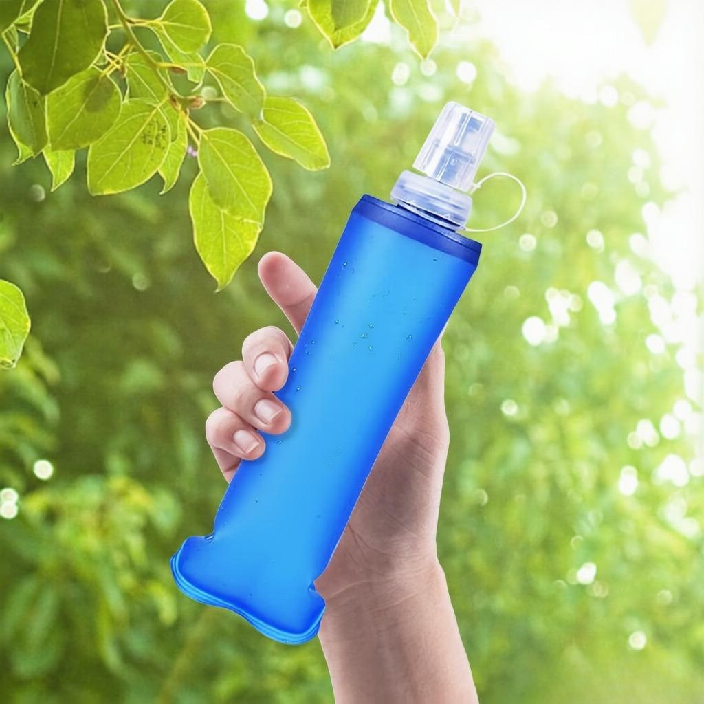 Outdoor Sports Foldable Soft Water Bottle TPU Water Bag Hydration Equipment  250ml