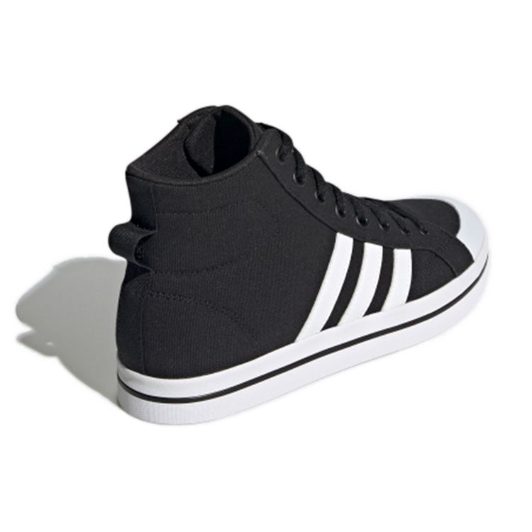 adidas Neo Bravada Mid Canvas Lace-Up Non-Slip High-Top Skate Shoes Men Sneakers Black White FX9064