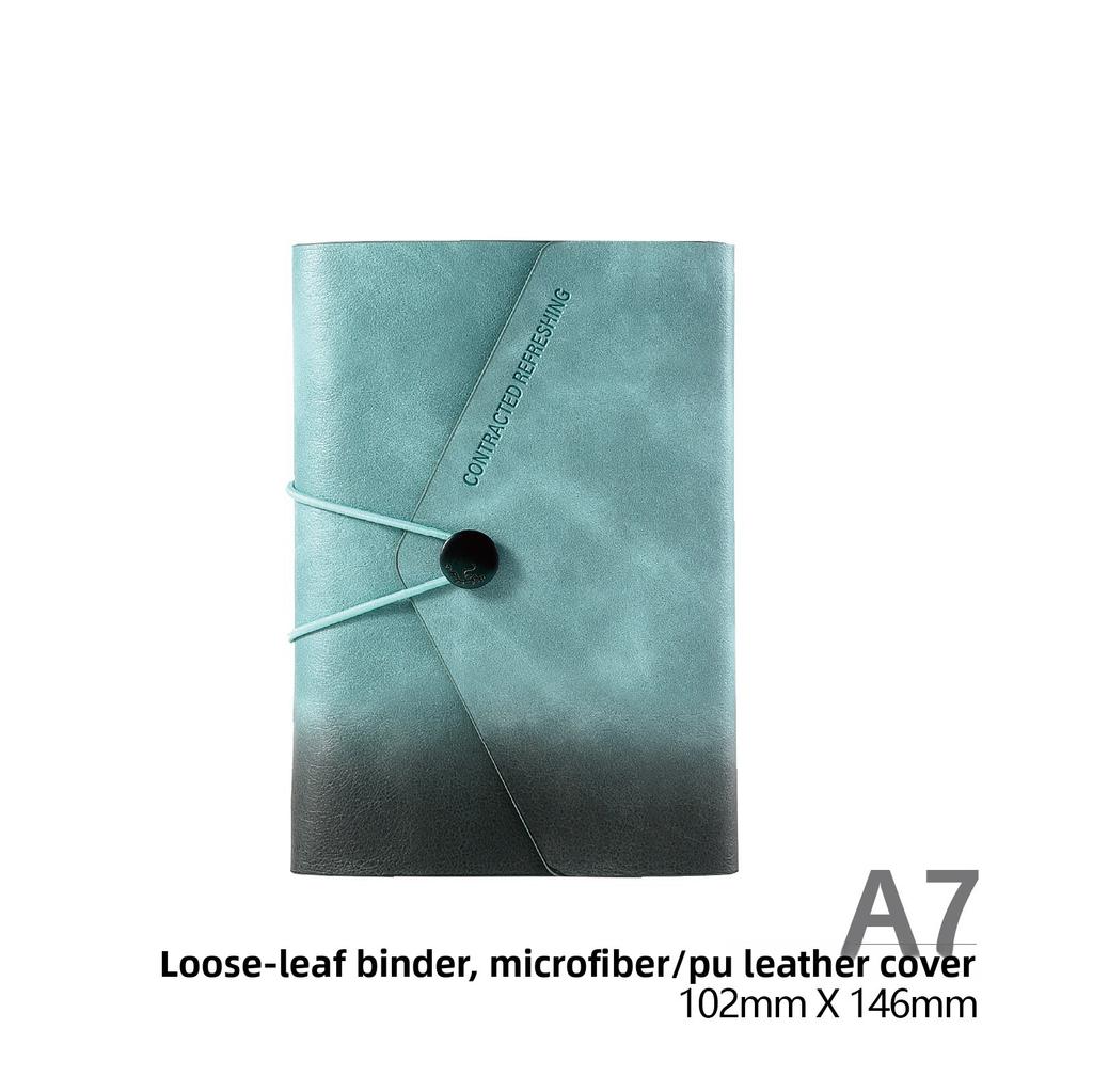 Microfiber Leather A6 Loose-leaf Notebook High Value Gradual Change Color Pocket A7 Small Book Soft Leather Belt