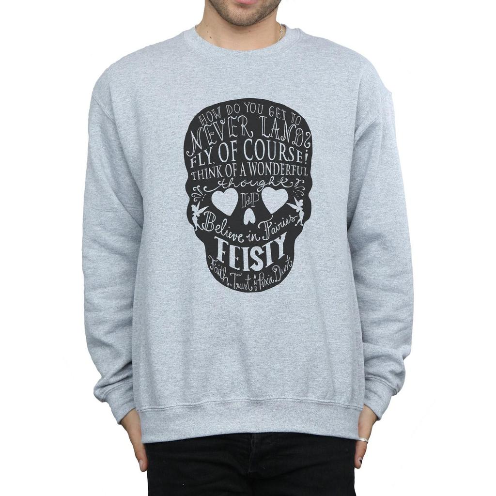 Disney Mens Tinker Bell Skull Sweatshirt