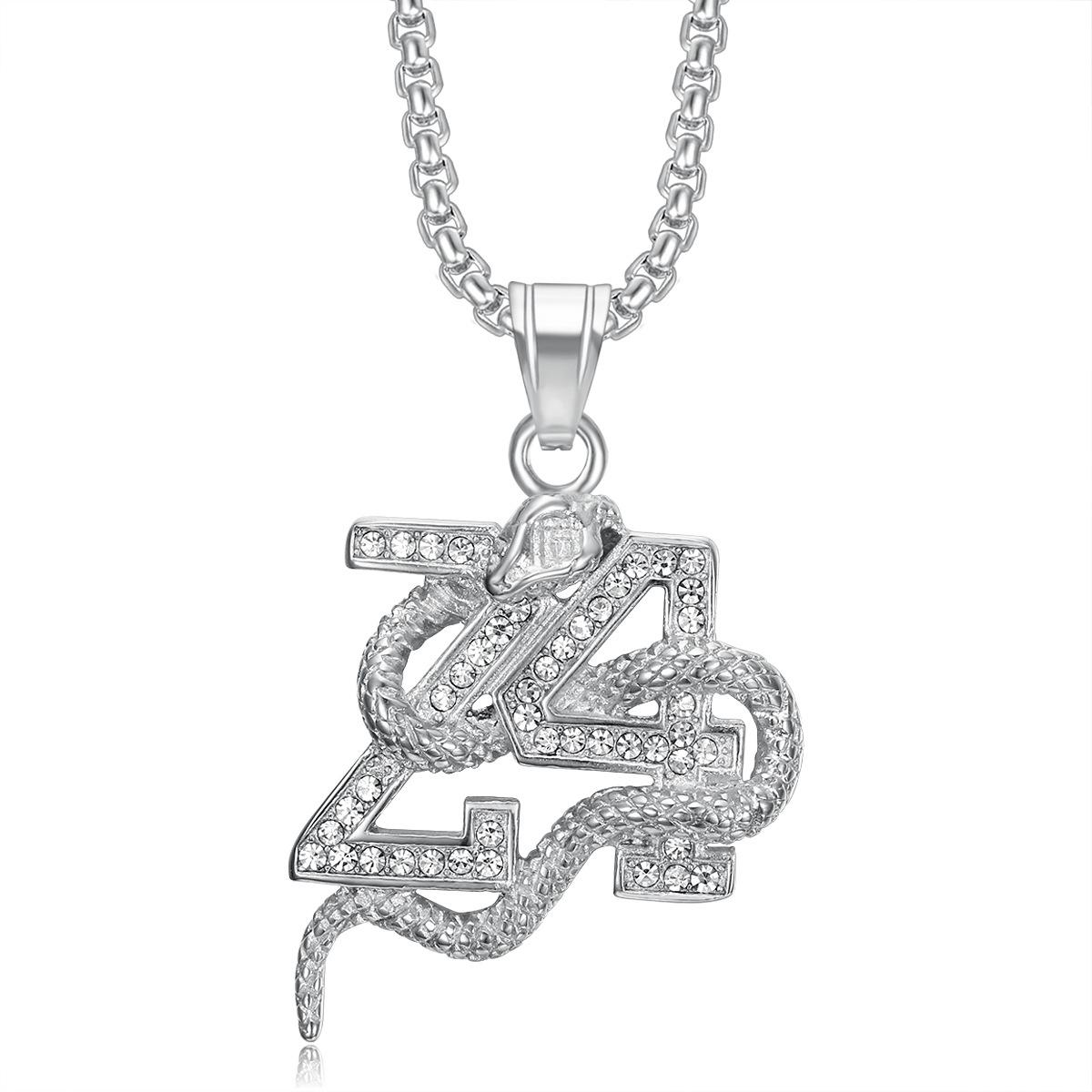 

2026 Jewelry Fashion Trend Inlaid Zircon 24 Digital Mamba Snake Pendant Necklace for Men s Exquisite Jewelry Necklace 60CM