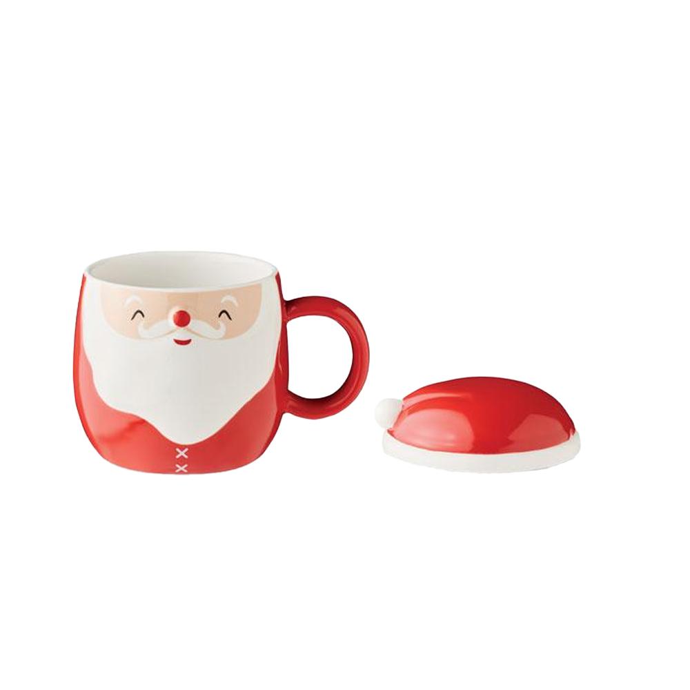 MidOcean Santa Ceramic 370ml Mug With Lid