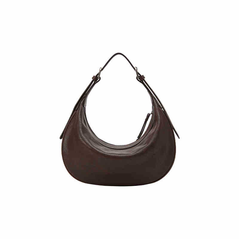 Summer New Truth-seeking Vegetable Tanned Crescent Bag Women's Minimalist Commuting Versatile Messenger Bag Shoulder Armpit Bag