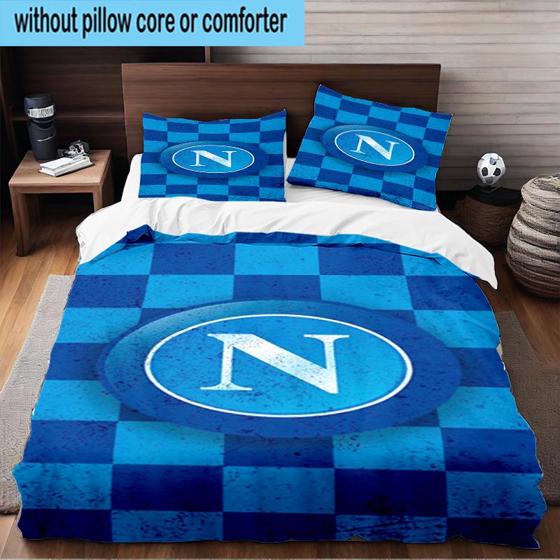 Napoli Football Club Emblem 3PCS Bedding Set 2D Printing (Includes 1 Duvet Cover + 2 Pillowcases Coreless), Bedroom decor,Fan gift