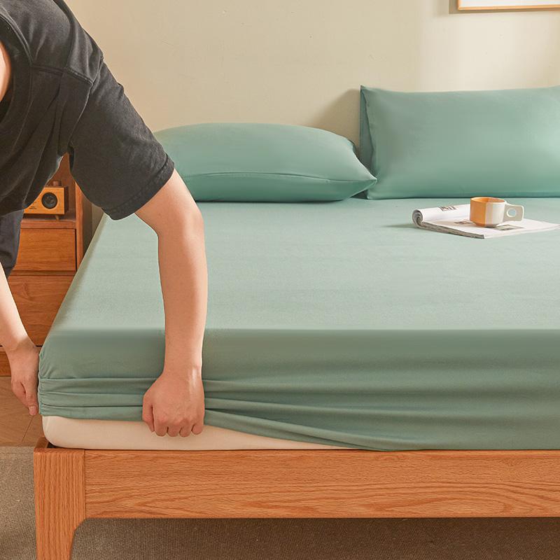 Plain Color Fitted Sheet Queen Size Bedsheets Soft Bed Linen with Elastic Band Home Bed Cover sabanas (Pillowcase Need Order)