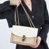Coach Lane 26 Monogram Color Block Canvas und Leder Klappe Kette Schultertasche Damen Schultertasche C2174-IMOT4