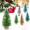 12pcs Multicolor Mini Christmas Trees with Wooden Base, Artificial Desktop Decorations for Home, Office and Holiday Parties - Ho