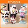 6pcs Crayon Shin Chan Bathing Driving Scene Model Ornament Set For Collectors And Kids