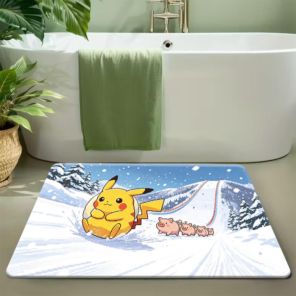 Pokemon Trainer and Mew Underwater Aquarium Print Non-Slip Floor Mat Doormat