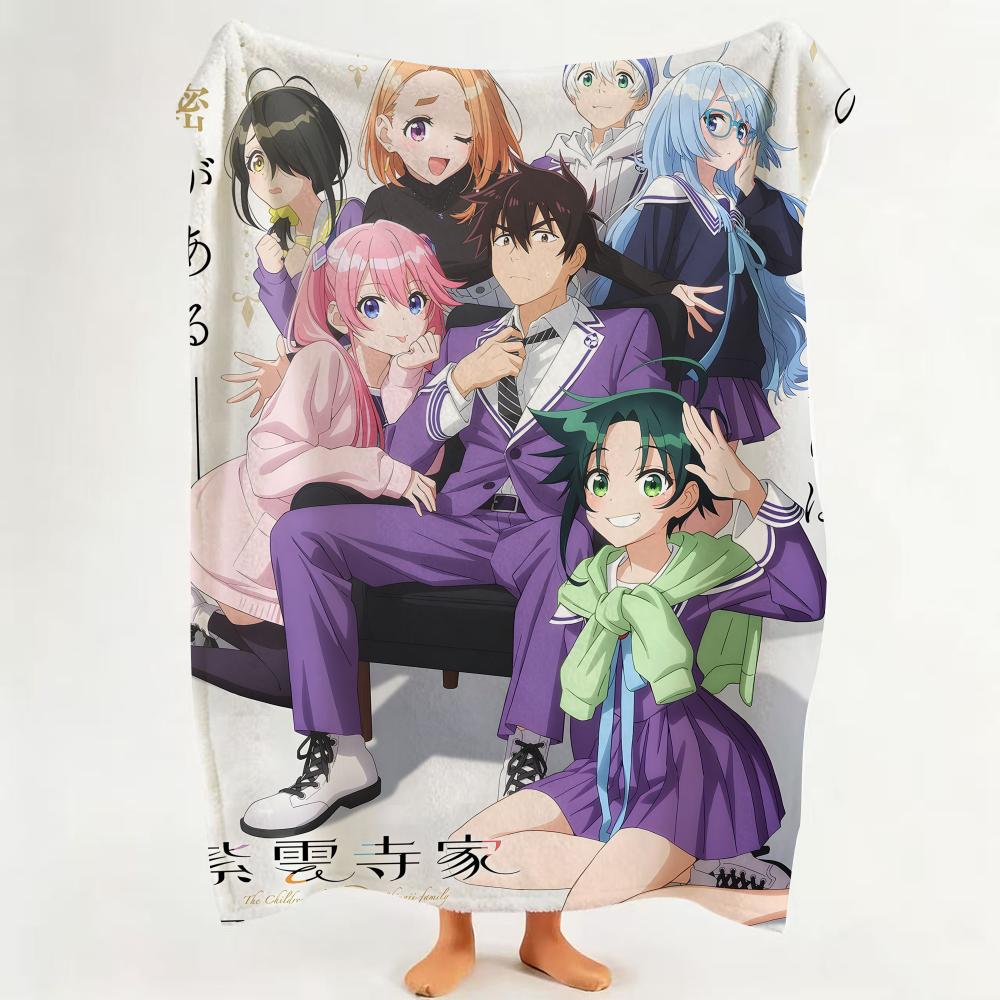 Anime The S Shiunji F Family C Children  Flannel  Blanket Suitable for Sofa Living Room Bedroom