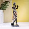 Retro Style Tribal Women Statue African Lady Figurine Ornament Resins Collections Art Crafts for Living Room Desktop