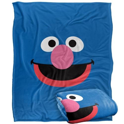 Sesame Street Face Grover Blanket