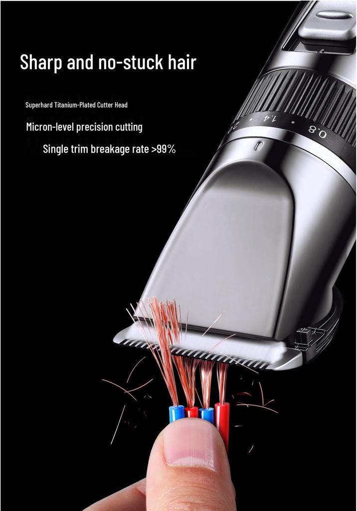 Rechargeable Professional LCD Hair Clipper Set with Digital Display for Salon and Bald Head Shaving