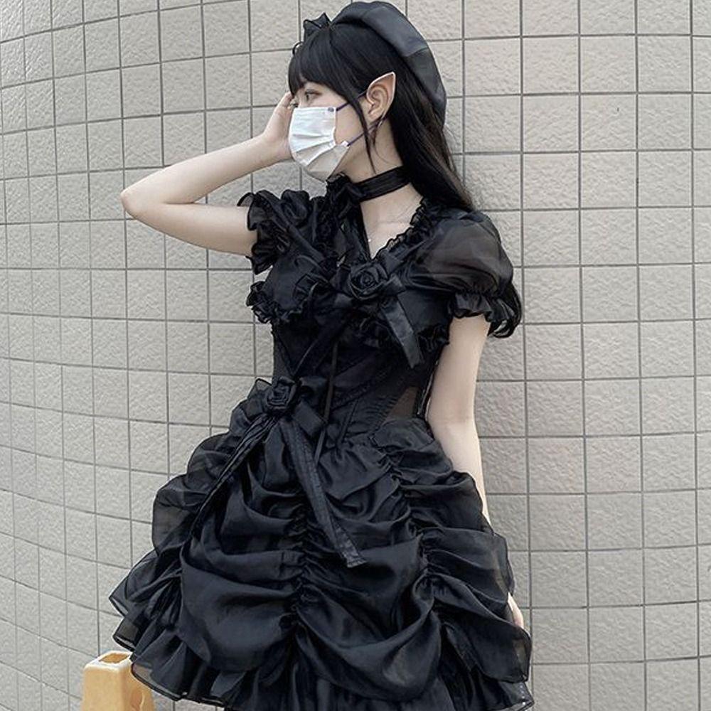Cardigan Lolita in Chiffon Blusa Arricciata Protezione Solare Estiva Kawaii Y2K