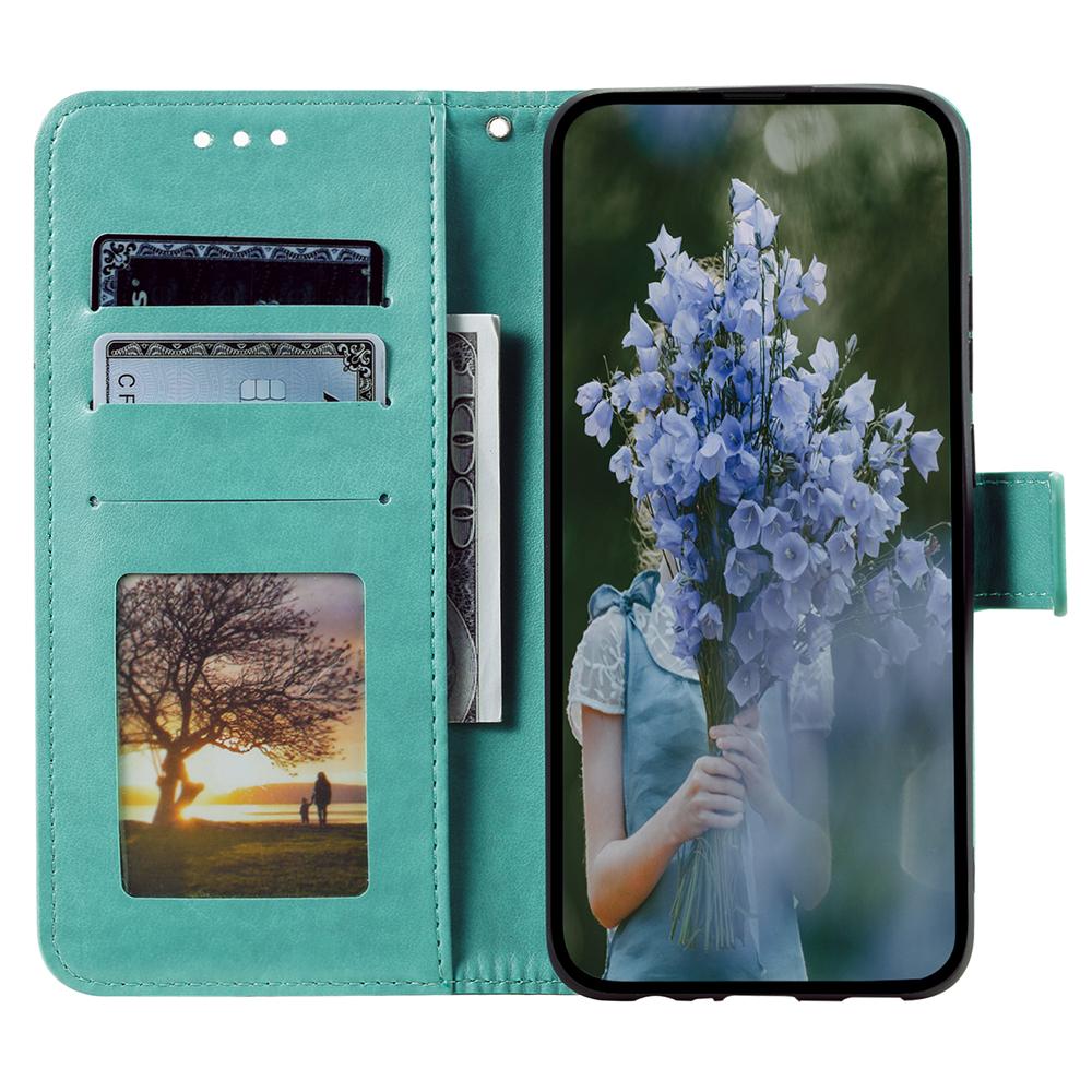 

For Xiaomi 14 Case Mandala Flower Imprint Leather Wallet Phone Cover with Strap Grey