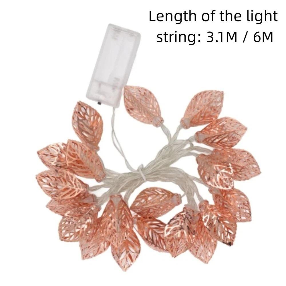 Hollow Design LED String Light Warm White Battery Powered Lamp Decorative Lights  Christmas 3.1M розового золота