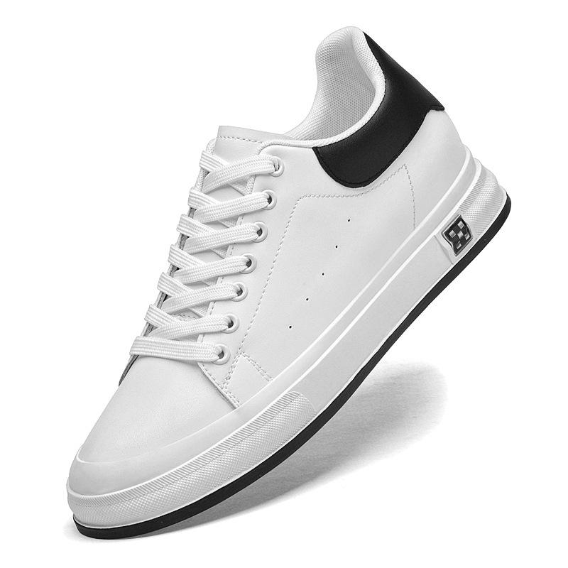 

Autumn White Men s Sneakers with 8CM Hidden Lift, Breathable Lace-Up Design for Casual Wear 44