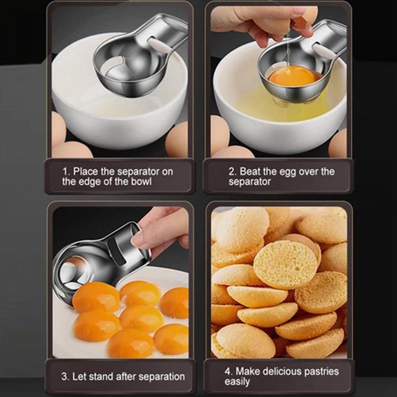 Egg White Separator Stainless Steel Tools Eggs Yolk Filter Gadgets Kitchen Accessories Separating Funnel Spoon Divider Utensils
