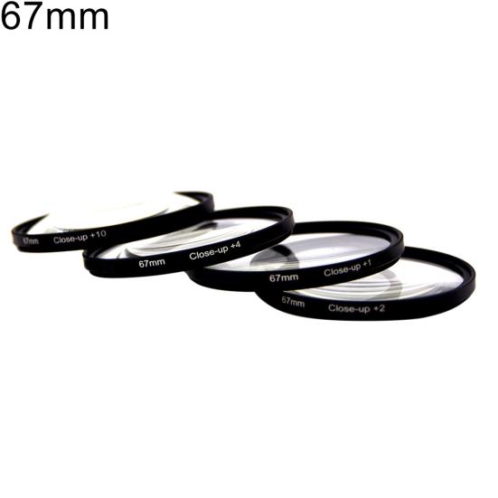 4Pcs 37-82mm +1 +2 +4 +10 Optical Glass SLR Camera Macro Lens Close-up Filters