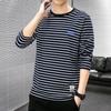 T-shirts à Manches Longues Rayés à Col Rond pour Homme T-shirts Décontractés pour Homme Printemps Automne Décontractés