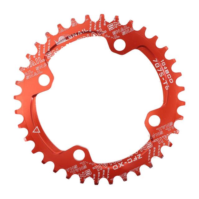 SNAIL Zębatka 104BCD Szosowa MTB Rower Górski Jednorzędowa Okrągła Narrow Wide Zębatka 32T 34T 36T 38T 40T 42T