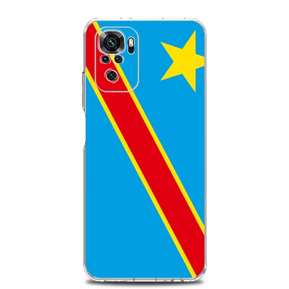 Handyhülle für Xiaomi Redmi Note 13 12 5G 9S 9 8 10 11 Pro Plus 4G 9T 13C 12C10C 9C 9A 7 Klare Hülle Kongo-Flagge