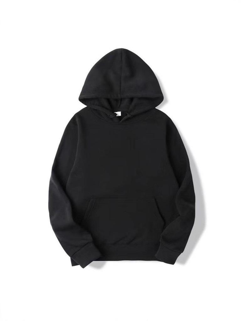 Unisex Trendy Hooded Fleece Sweatshirt: Solid Color, Loose Fit, Casual Style